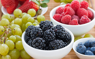 A mixture of fresh berries